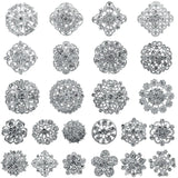 Baiduqiandu Crystal Flower Brooches for Wedding