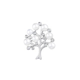 Baiduqiandu Cubic Zircon and Simulated Pearls Tree Brooch Pin