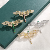 CZ Flying Dragonfly Brooch Green/Pink/White/Gold Insect Animal
