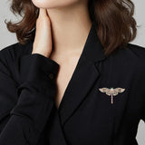 CZ Flying Dragonfly Brooch Green/Pink/White/Gold Insect Animal
