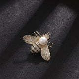 Baiduqiandu Plated Bee Brooch With Pearl High Insect Brooches Pins