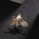 Baiduqiandu Plated Bee Brooch With Pearl High Insect Brooches Pins