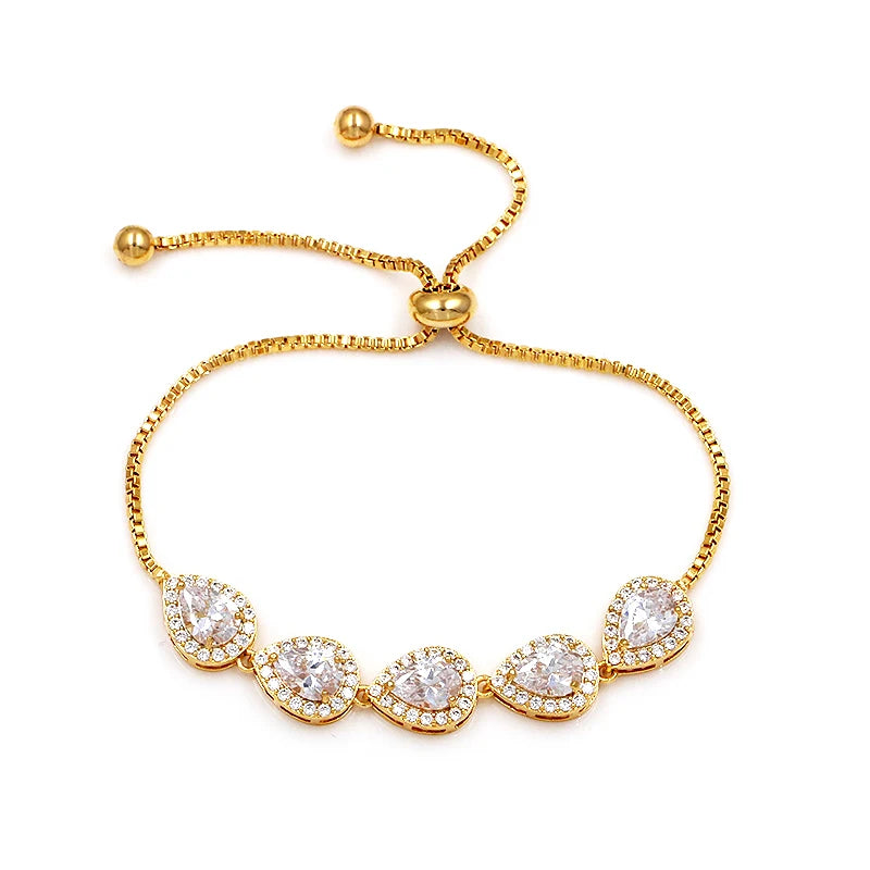 Baiduqiandu Heart CZ Adjustable Bracelet for Women