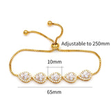 Baiduqiandu Heart CZ Adjustable Bracelet for Women