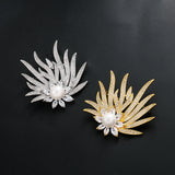 Baiduqiandu Women Men Brooches Pins CZ Cubic Zircon Flower Brooch