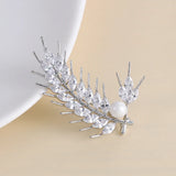 Baiduqiandu CZ Wheat Brooches Beauty Flower Pins