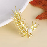 Baiduqiandu CZ Wheat Brooches Beauty Flower Pins