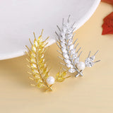 Baiduqiandu CZ Wheat Brooches Beauty Flower Pins