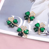 12 Crystal Green Leaf Brooch Lapel Pins Clothing Hijab Jewelry