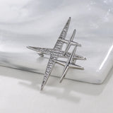 Baiduqiandu CZ Airplane Brooches Pins 3pcs