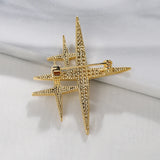 Baiduqiandu CZ Airplane Brooches Pins 3pcs