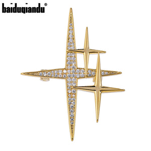 Baiduqiandu CZ Airplane Brooches Pins 3pcs