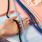 Pearlized Glass Pearl Round Bead 8~9mm for Jewelry Making DIY, 105Pcs/strand