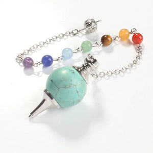 7 Chakra Reiki Healing Crystal Pendulum Charm Pendant