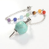 7 Chakra Reiki Healing Crystal Pendulum Charm Pendant