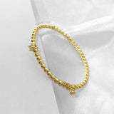 Ball Beads Cuff Bracelet CZ Stone Bangles Charms Jewelry