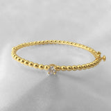 Ball Beads Cuff Bracelet CZ Stone Bangles Charms Jewelry