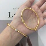 Ball Beads Cuff Bracelet CZ Stone Bangles Charms Jewelry
