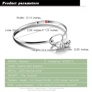 925 Sterling Silver Ball Charm Bracelet for Women