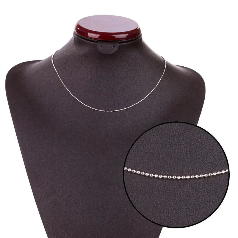 Ball Necklace Chain Silver Plated 18 Inch Dainty Jewelry