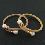 Stainless Steel Rose Cuff Bangle for Women