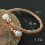 Stainless Steel Rose Cuff Bangle for Women