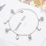 Strawberry Crystal Star Silver Bracelet for Women