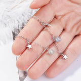 Strawberry Crystal Star Silver Bracelet for Women