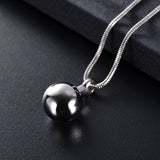 Stainless Steel Ball Urn Necklace for Ashes, Memorial Jewelry for Women Men