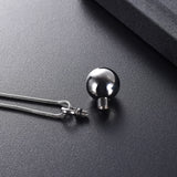 Stainless Steel Ball Urn Necklace for Ashes, Memorial Jewelry for Women Men
