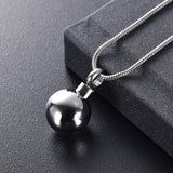 Stainless Steel Ball Urn Necklace for Ashes, Memorial Jewelry for Women Men