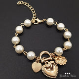 Ball Chain Anklet Bracelet STRASSINI Ball Beads Hearts Flowers