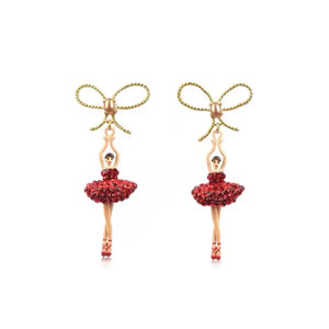 Ruby Bow Earrings for Ballerina Girl