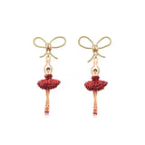 Ruby Bow Earrings for Ballerina Girl