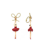 Ruby Bow Earrings for Ballerina Girl