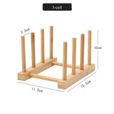 Bamboo Cup Bowl Plate Storage Rack - Creative Drain Cup Rack