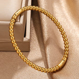 Bamboo Beads Punk Plated Bangles Stainless Steel Bracelet