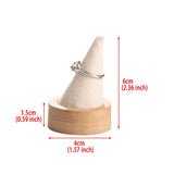 Bamboo Beige Fingertip Oblique Cone Ring Display Stand Case Ring Holder