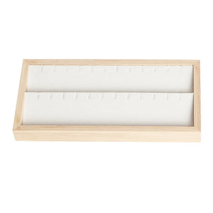 Bamboo Beige Earrings Holder Display Stand Tray Ear Stud Organizer Storage Tray
