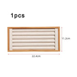 Bamboo Beige Ring Display Stand Tray Organizer Storage for Drawer