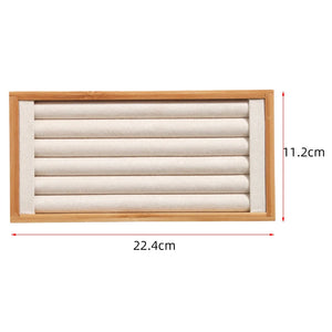 Bamboo Beige Jewelry Rings Display Holder Rack Stand Tray