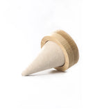 Bamboo Beige Velvet Fingertip Cone Ring Display Stand Case