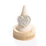 Bamboo Beige Velvet Fingertip Cone Ring Display Stand Case