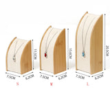 Bamboo Beige Velvet Jewelry Display Rack Necklace Pendant Organizer