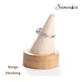 Bamboo Bevel Round Bottom Pointed Ring Display Rack Storage Stand Bracket