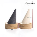 Bamboo Bevel Round Bottom Pointed Ring Display Rack Storage Stand Bracket