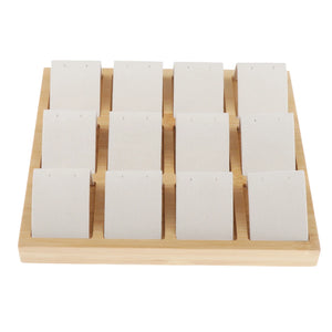 Bamboo Compartment Box Tray Earrings Display