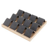 Bamboo Compartment Box Tray Earrings Display