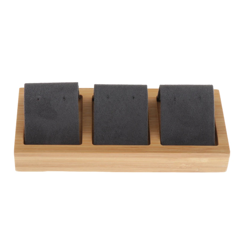 Bamboo Compartment Box Earrings Display Tray