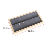 Bamboo Dark Gray Jewelry Display Tray Earrings Holder Rack Stand